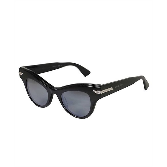 NEW BOTTEGA Veneta Cat-Eye Sunglasses Black Gold-tone Detail Transparent
